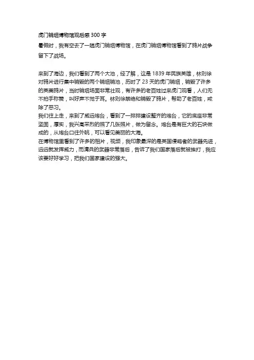 虎门销烟博物馆观后感300字
