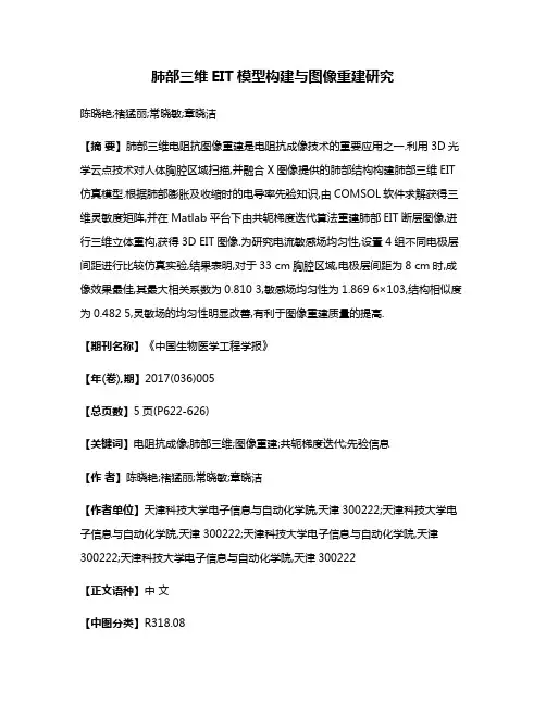 肺部三维EIT模型构建与图像重建研究
