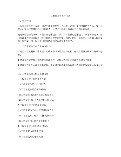 工程量复核工作方案