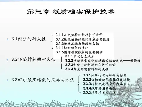 《纸质档案保护技术》PPT课件