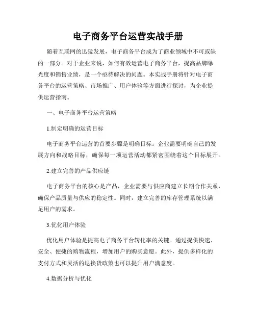 电子商务平台运营实战手册