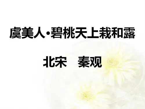 秦观《虞美人》翻译及阅读答案