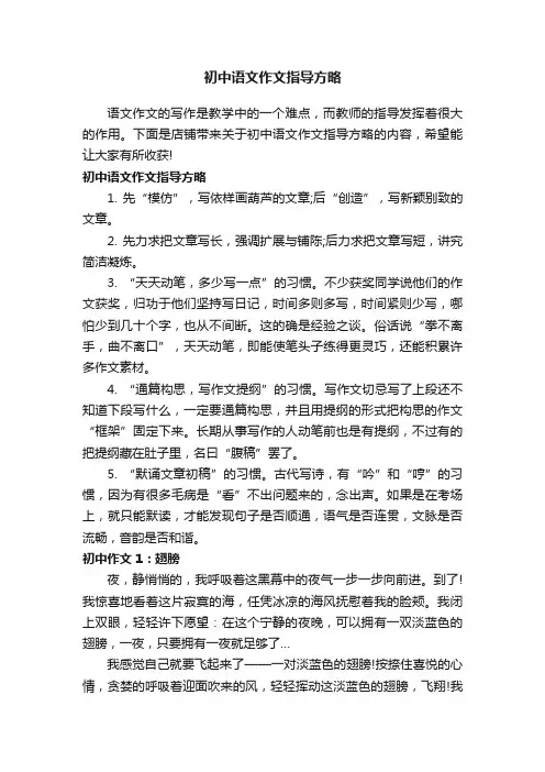 初中语文作文指导方略