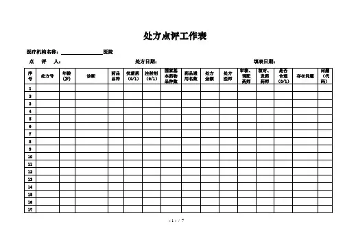 处方点评工作表(完整新版)