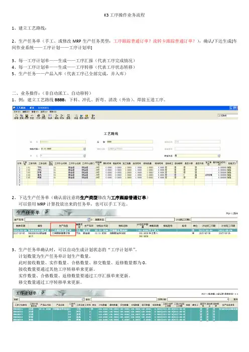 K3工序操作业务流程