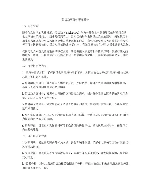 黑启动可行性研究报告