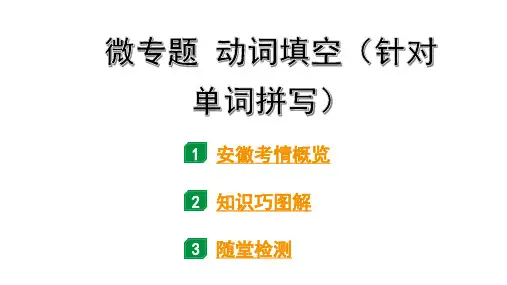 2024安徽中考英语二轮复习 微专题 动词填空(针对单词拼写)(课件)