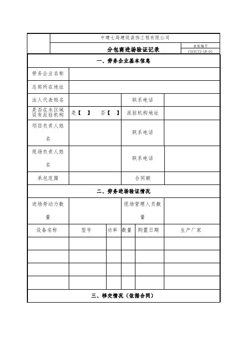 劳务管理表格