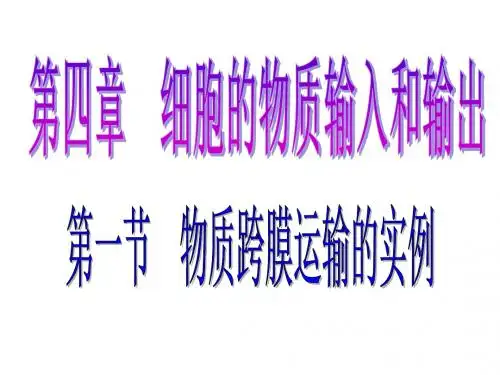 物质跨膜运输的实例(共27张幻灯片)