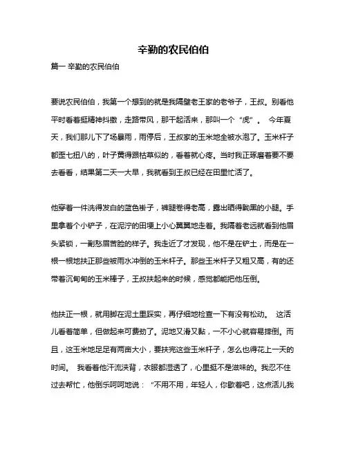 作文《辛勤的农民伯伯》