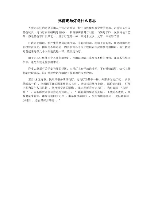 死前走马灯是什么意思