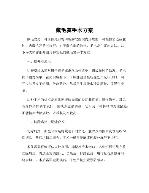 藏毛窦手术方案