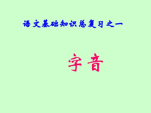 中职对口升学复习语文基础知识 1语音 字音