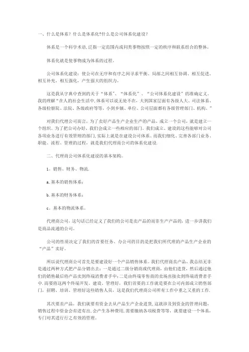 什么是体系？什么是体系化？什么是公司体系化建设？【精选文档】