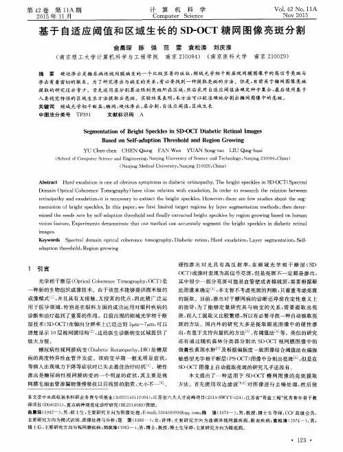 基于自适应阈值和区域生长的SD-OCT糖网图像亮斑分割