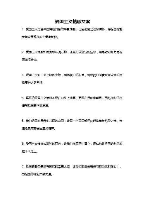 爱国主义情感文案