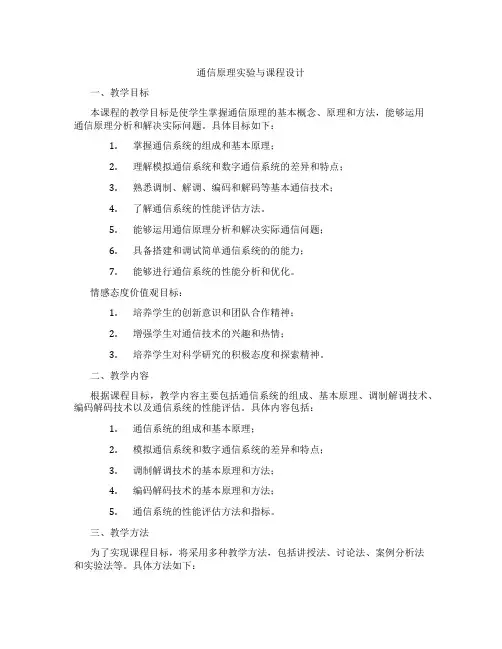 通信原理实验与课程设计