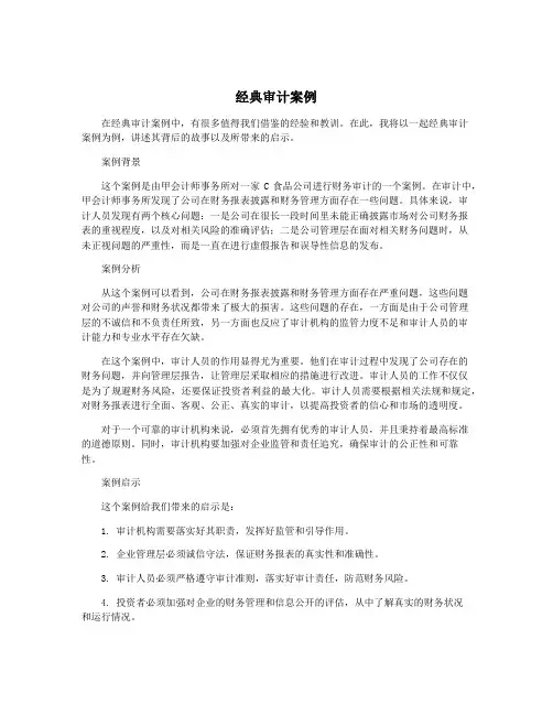 经典审计案例