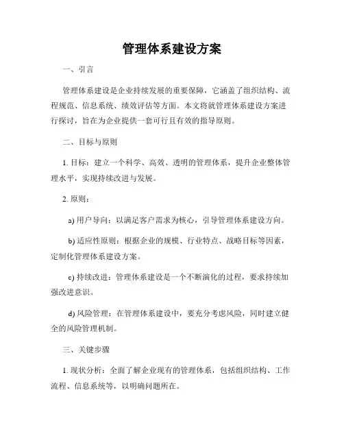 管理体系建设方案