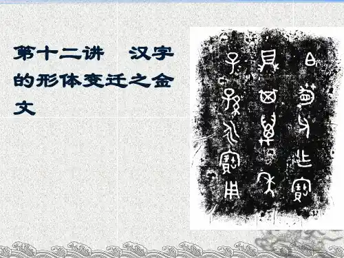 汉字形体的变迁之金文