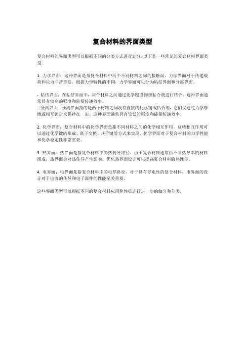 复合材料的界面类型