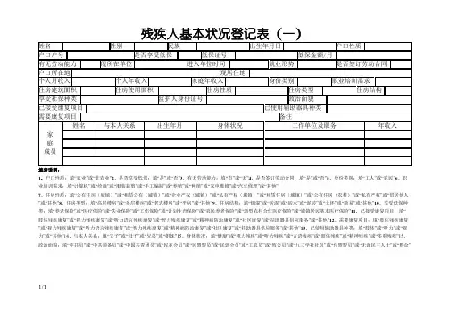 残疾人基本状况登记表