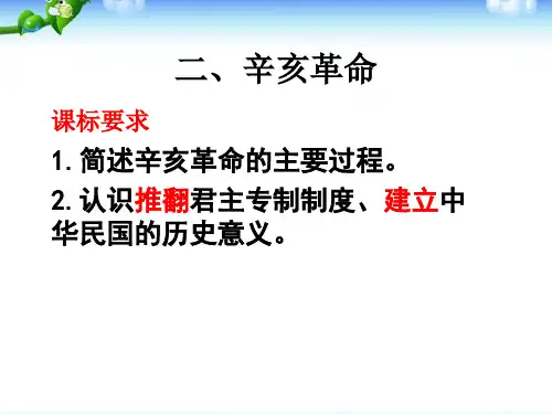 高中历史教材必修1第13课《辛亥革命》课件