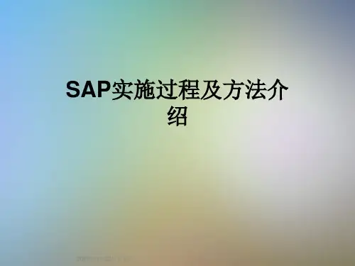 SAP实施过程及方法介绍