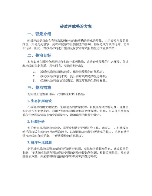 砂质岸线整治方案