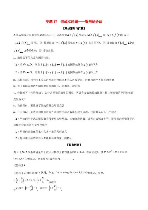 高考数学大一轮复习 热点聚焦与扩展 专题17 恒成立问题——数形结合法-人教版高三全册数学试题