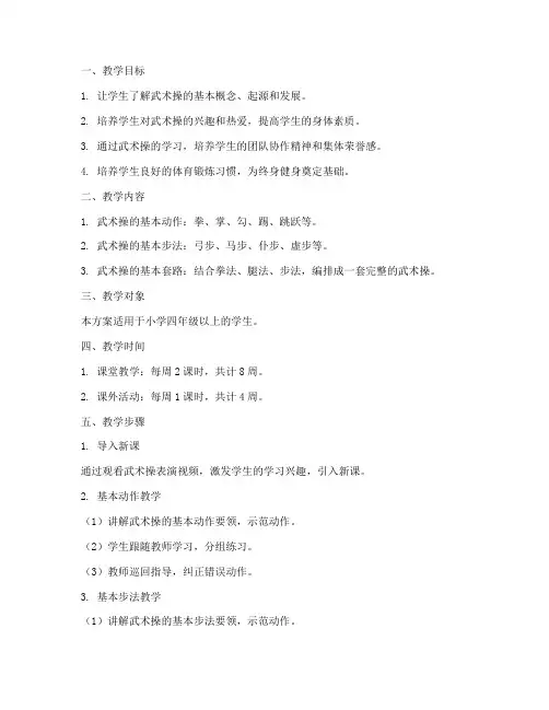 武术操教学设计方案