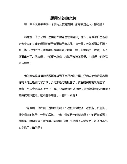 挪用公款的案例