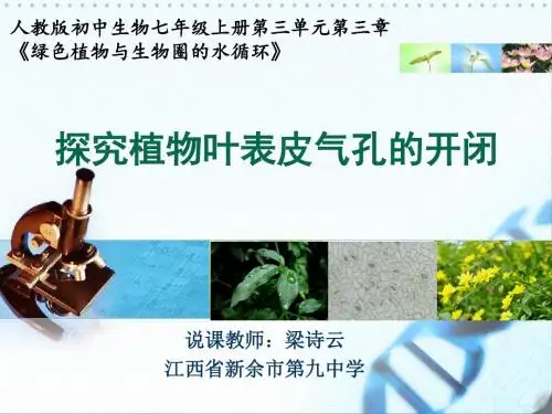 探究植物叶表皮细胞气孔的开闭