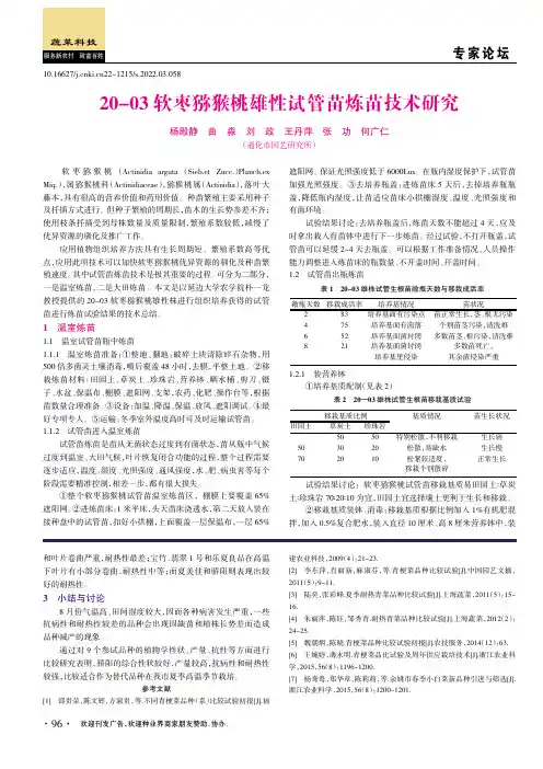 20-03 软枣猕猴桃雄性试管苗炼苗技术研究
