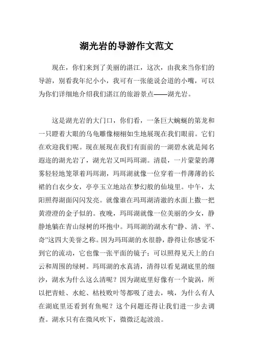 湖光岩的导游作文范文