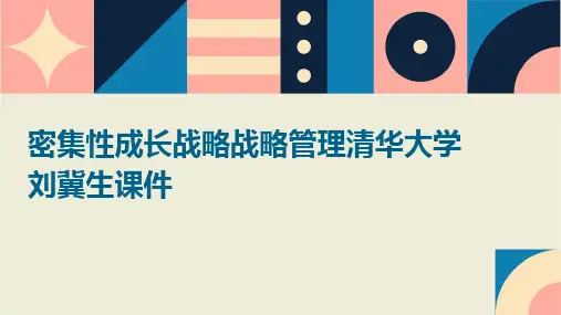 密集性成长战略战略管理清华大学刘冀生课件