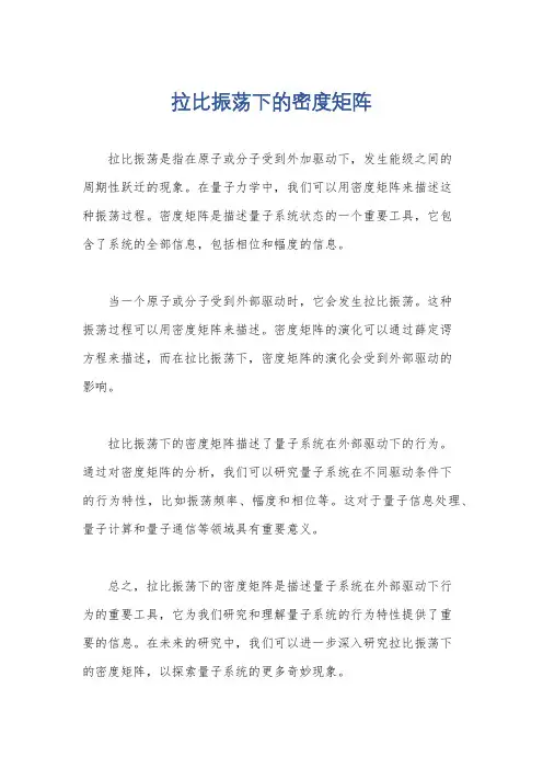 拉比振荡下的密度矩阵