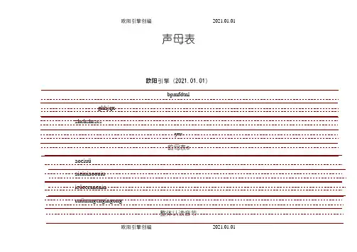 小学生带三线格拼音表(全)之欧阳引擎创编