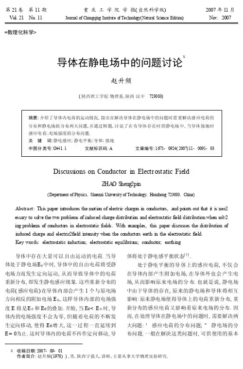 导体在静电场中的问题讨论_赵升频
