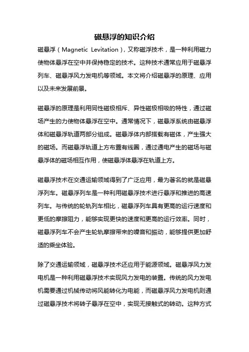 磁悬浮的知识介绍