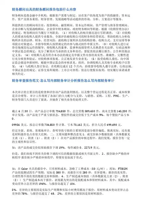 财务顾问报告范文