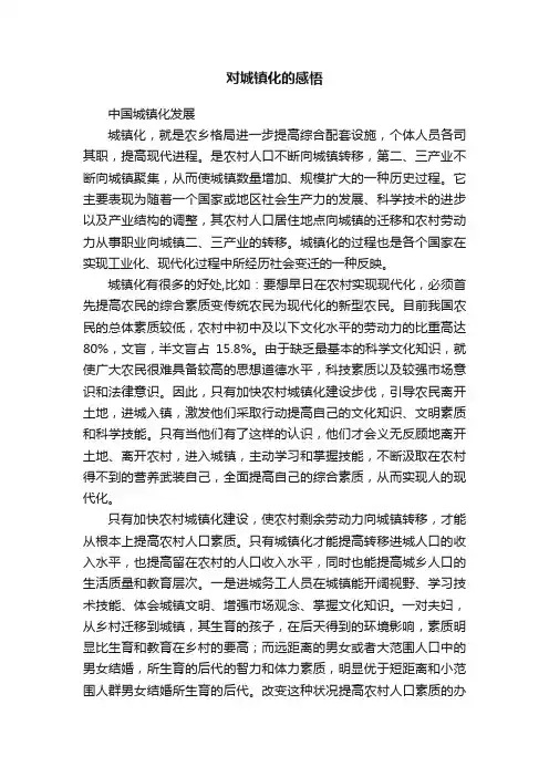 对城镇化的感悟