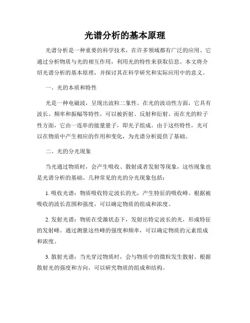 光谱分析的基本原理