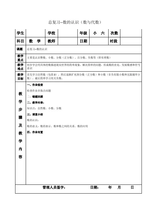 小学六年级下册数学 总复习--数的认识【小升初】