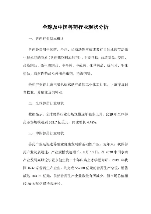 全球及中国兽药行业现状分析