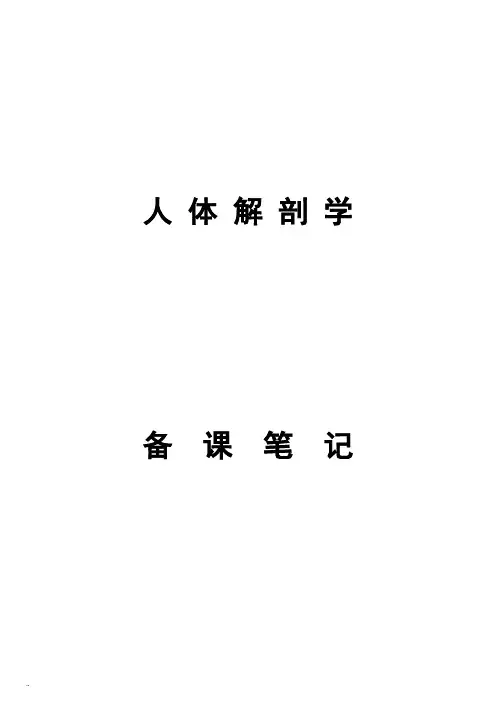 人体解剖学考试重点笔记