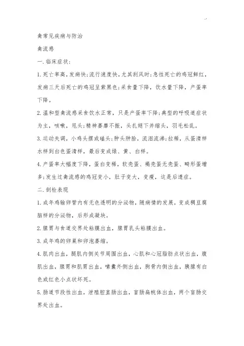 禽类常见疾病与防治