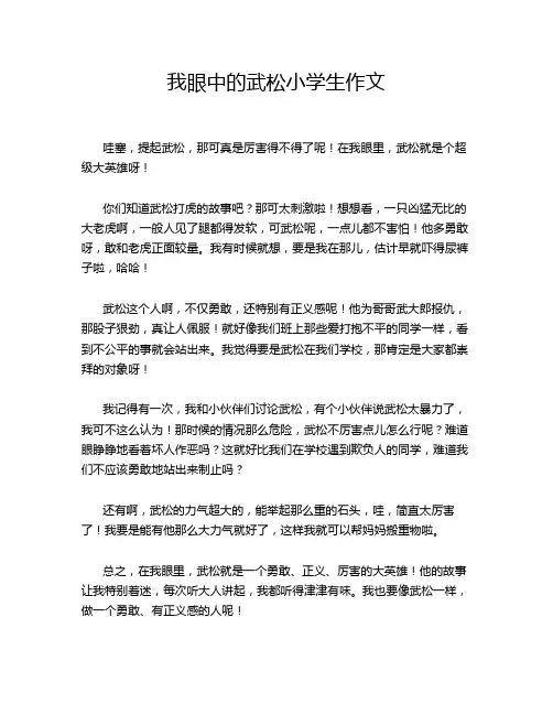 我眼中的武松小学生作文