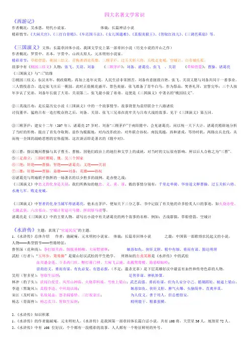 四大名著文学常识 2