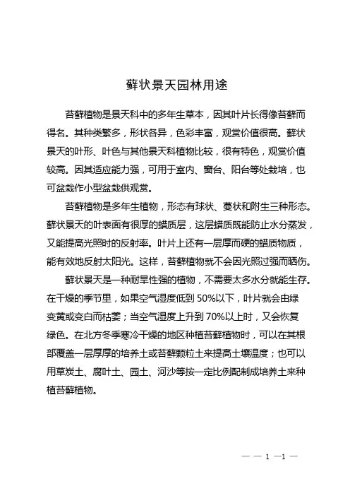 藓状景天园林用途